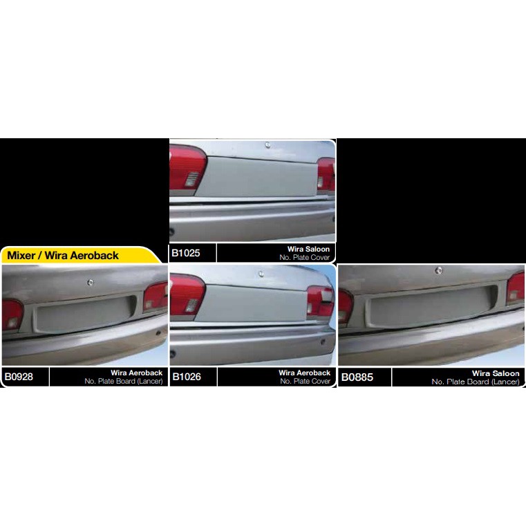 Proton wira aeroback sedan saloon rear boot trunk plate cover bodykit ...