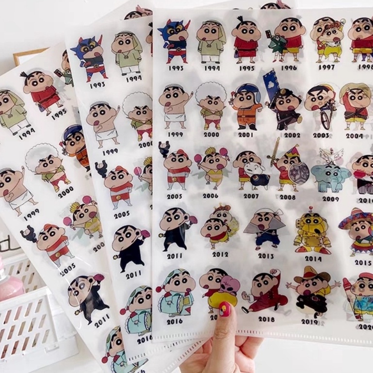 Cute crayon Shinchan cartoon folder A4 single L-clip data sorting file ...