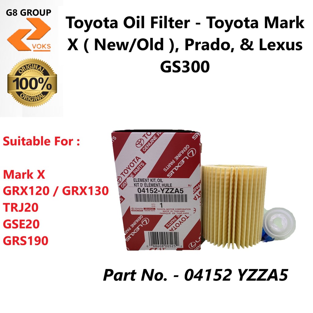 Toyota Oil Filter Toyota Mark X ( New/Old ), Prado & Lexus GS300