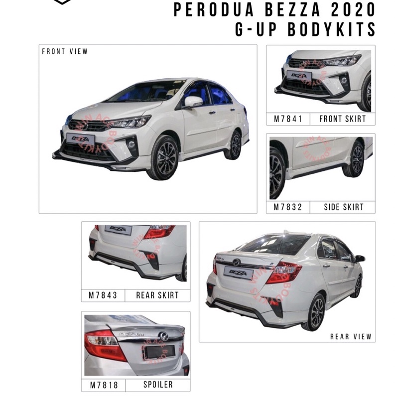 PERODUA BEZZA “Gear Up” BODYKITS Full sets w/ Spoiler PU Material