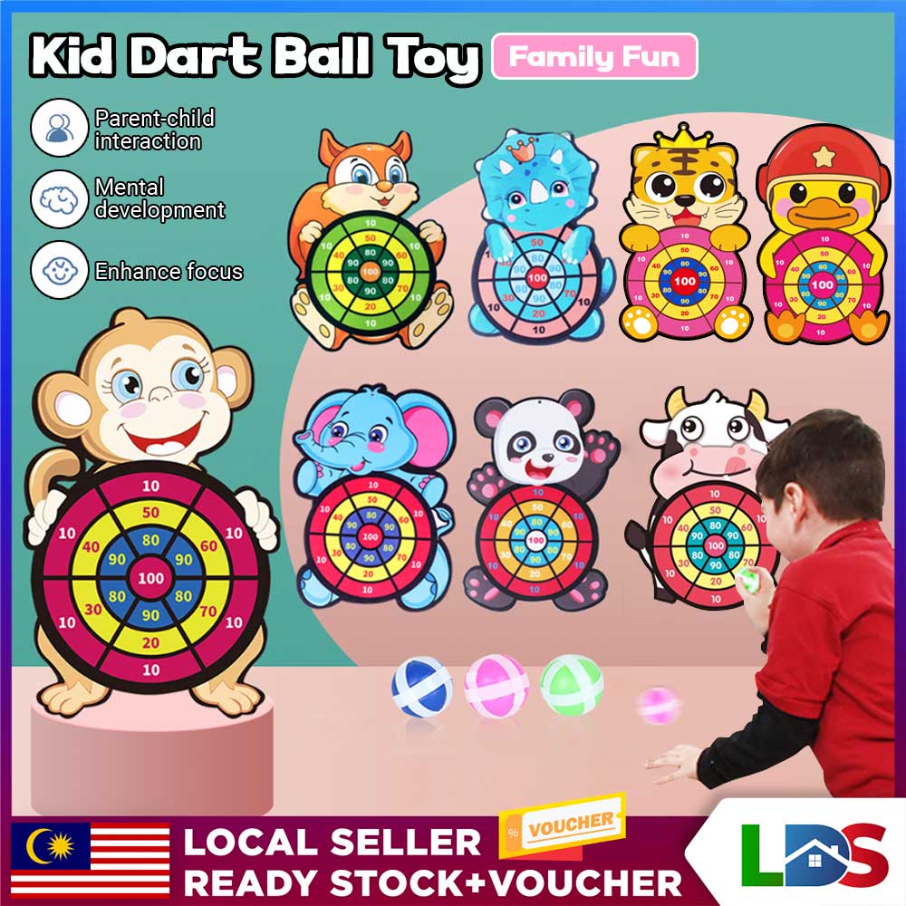 LDS Kids Dart Ball Game Toy Educational Fabric Sticky Dart Board Toys Puzzle Game Darts