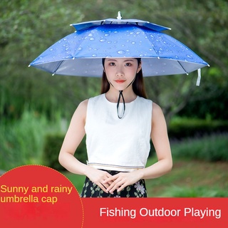 77cm Rain Sun Shade Umbrella Cap Head Hat for Fishing Camping