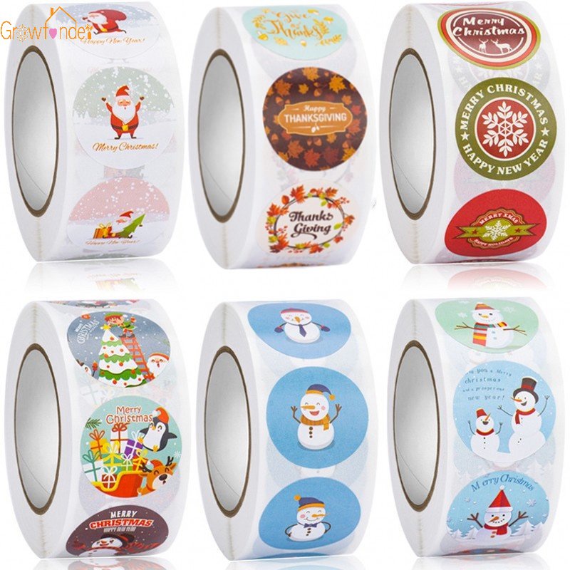 500pcs Merry Christmas Themed Seal Sticker Xmas Party Gift Decoration