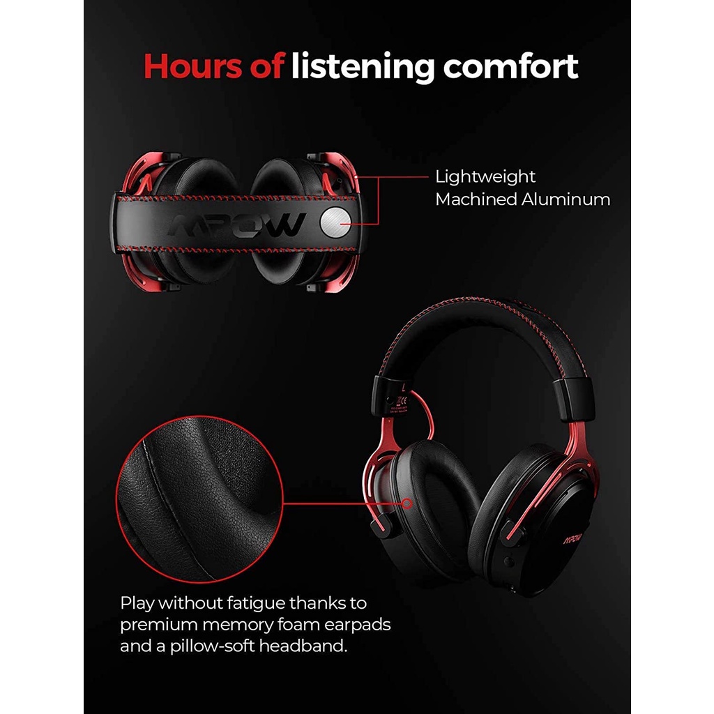 Mpow Air 2.4g Wireless Gaming Headphone With USB Dongle Gaming Headset for PS4 PS5 PC XBOX Gaming Earphone Shopee Malaysia
