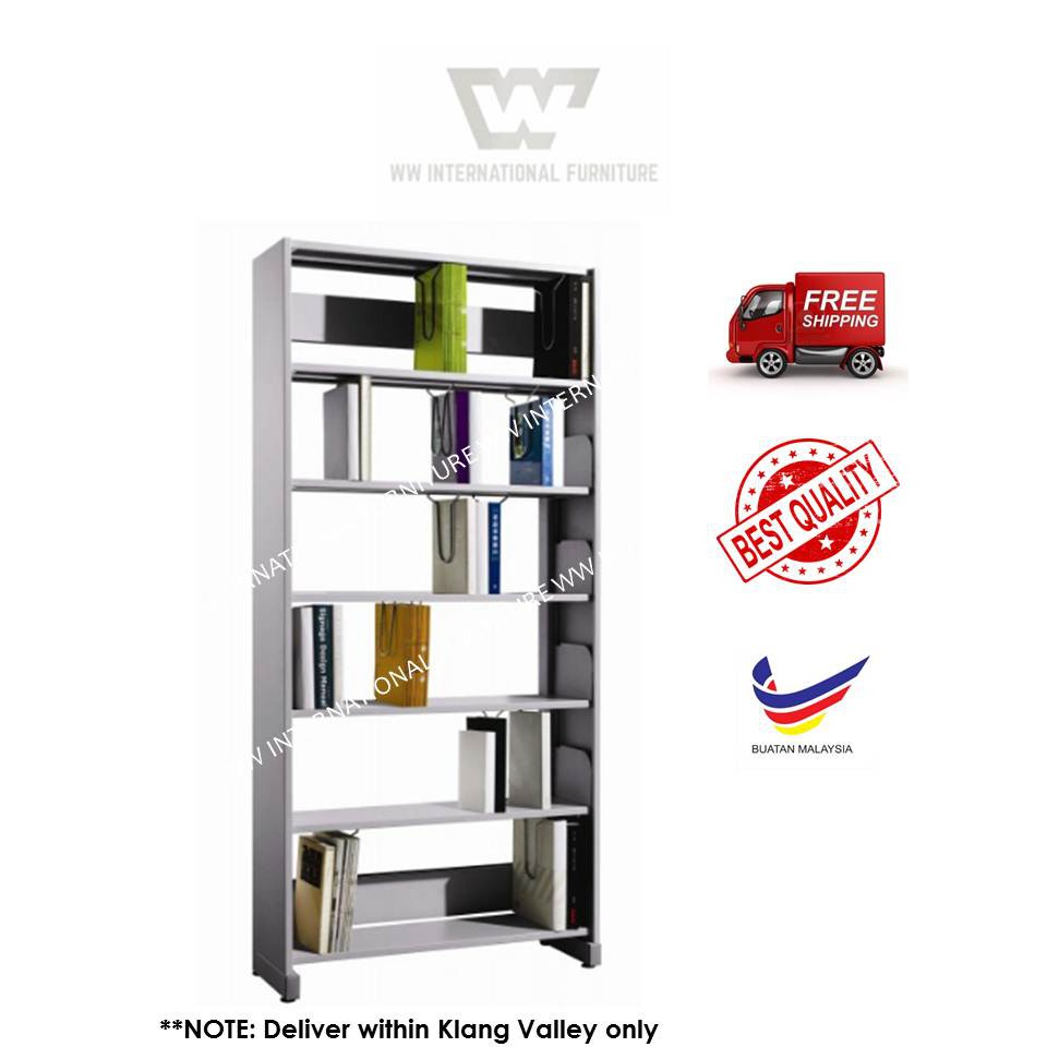 Library Single Sided Rack, C/W Steel Side Panel (Close)with 6pcs ...