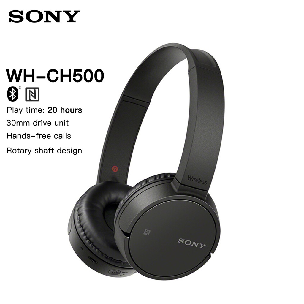 Sony WH-CH500 Wireless On-Ear Headphones, Black (WHCH500/B) | Shopee ...