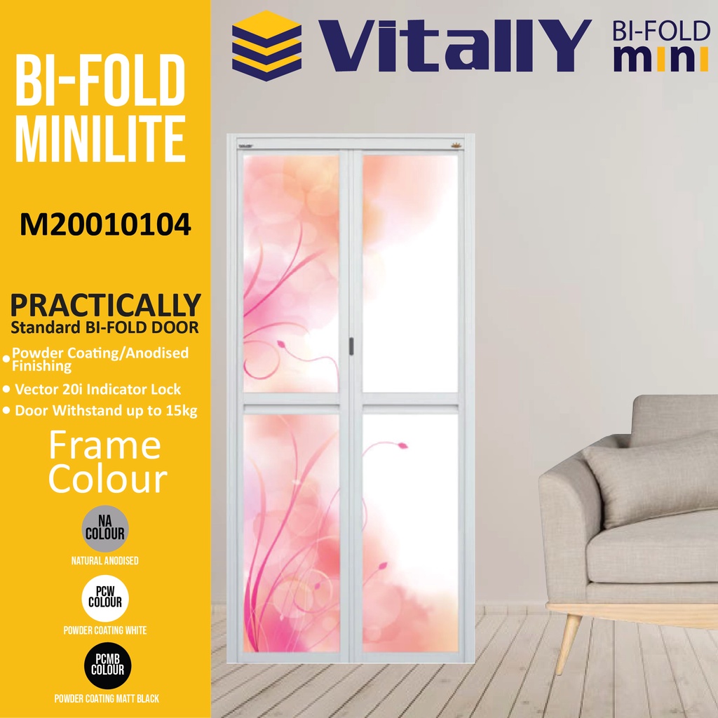 Bifold Door Toilet Aluminum Folding Door Toilet Door Pintu Lipat