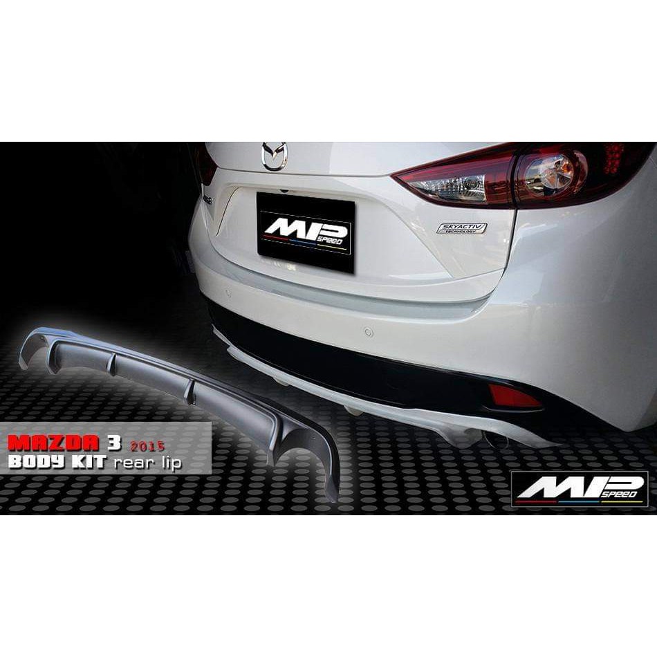 Mazda 3 Hatchback 2014 2015 2016 V Style rear bumper diffuser lip skirt