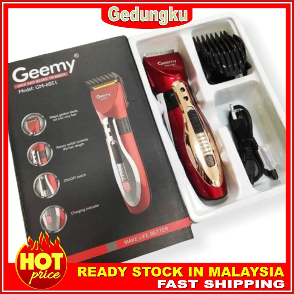 🔥GEEMY GM-6051🔥 Electric Professional Hair Clipper Trimmer Shaver ...