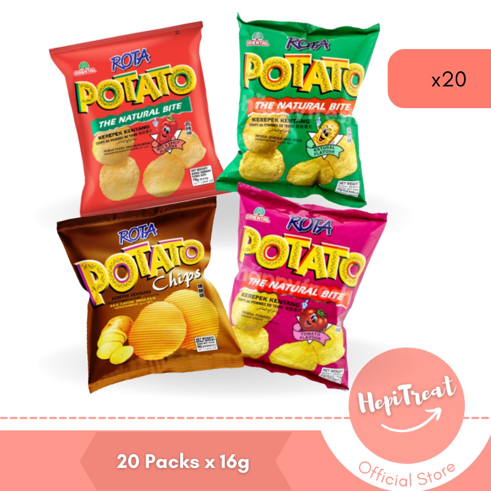Rota Potato Chips Snack Original / BBQ / Tomato / Hot & Spicy - 20 ...