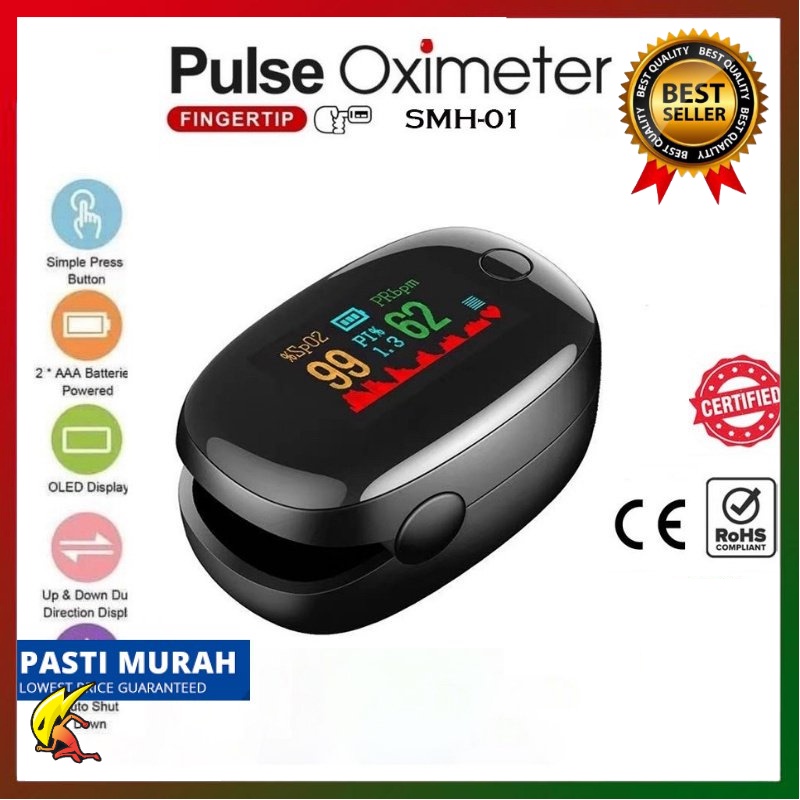 🔥READYSTOCK🔥 SMH01 Fingertip Pulse Oximeter with LED Sleep Monitor