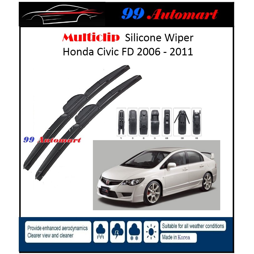 Honda civic 2007 windshield deals wiper size