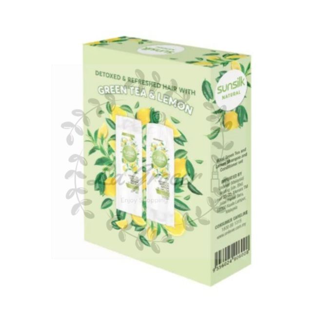 Sunsilk Green Tea & Lemon Detox Shampoo & Conditioner 60ml Shopee