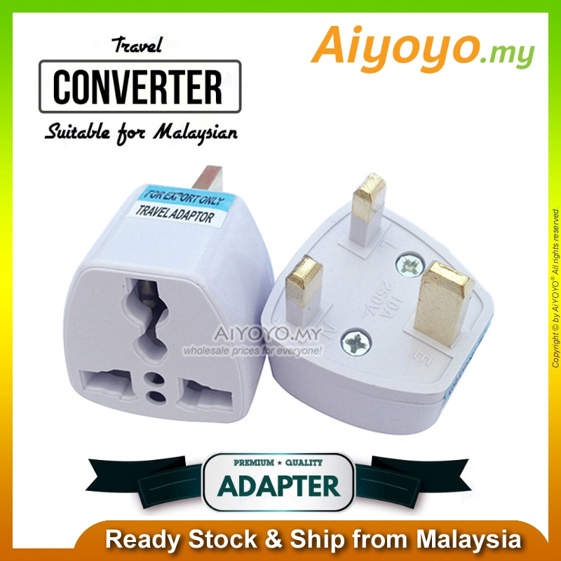 Universal 3 Pin Plug Socket Travel Adaptor US EU CHINA To Malaysia UK ...