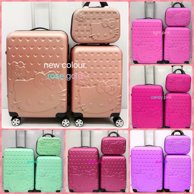 hello kitty luggage bag 3in1 2in1 set travel ABS suitcase 12inch 20inch ...