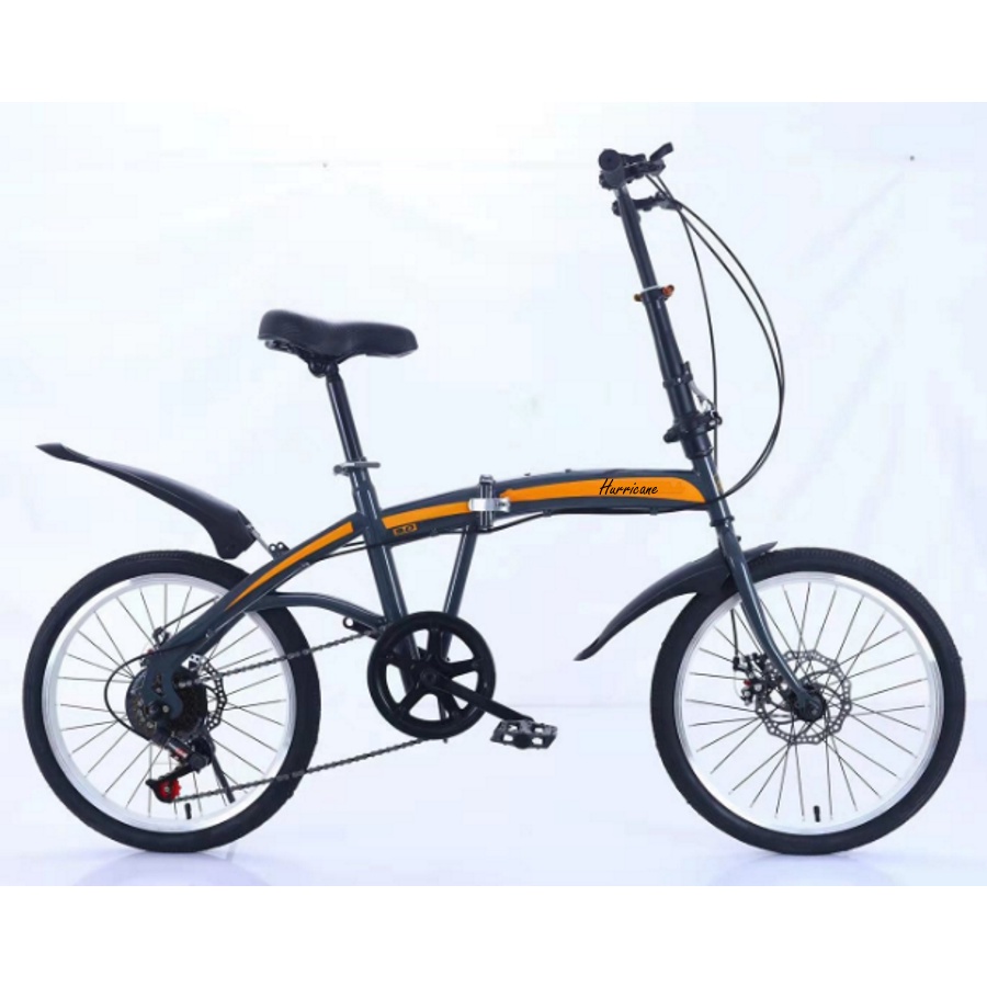 Hurricane 20 inch Folding Bike with Shimano 7 Speeds Alloy/Carbon Steel for Adult and Teen Basikal Lipat 20" 折叠脚车
