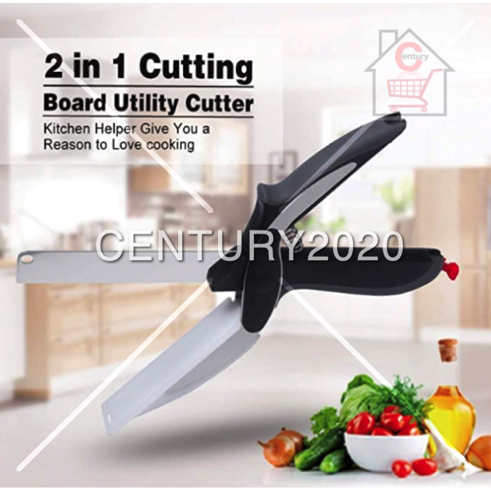 Smart Clever Scissor Cutter 2 in 1 Cutting Board Utility Cutter