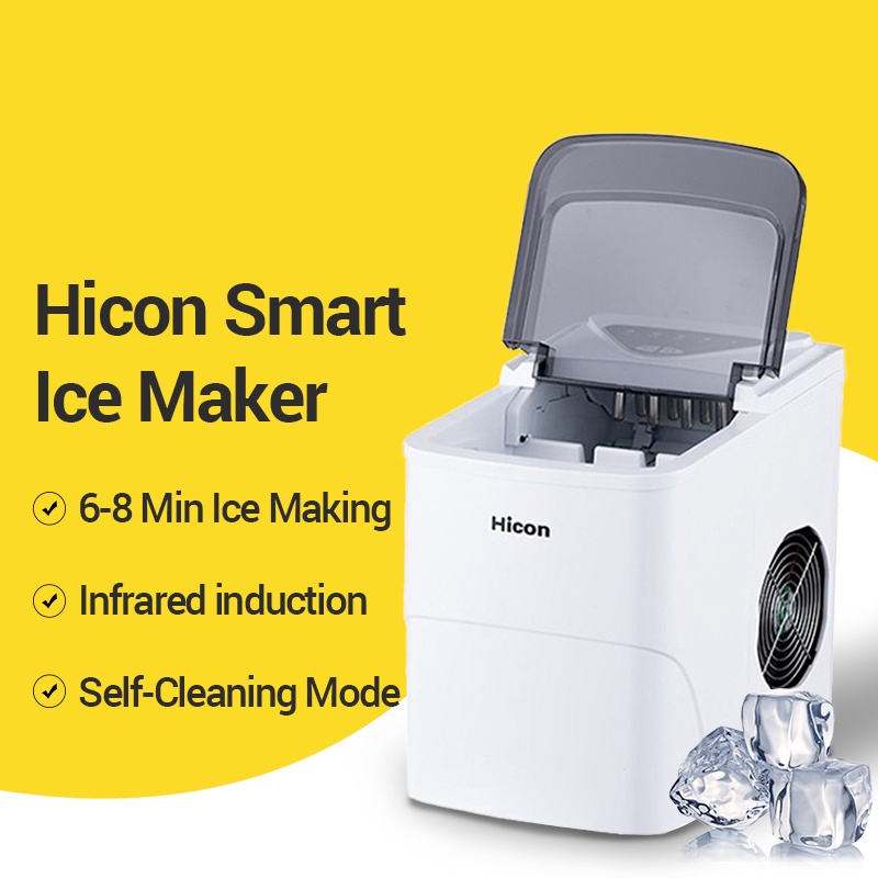 NEW HICON Fast Ice Maker Mini Business Home Electric Automatic 15kg/24H