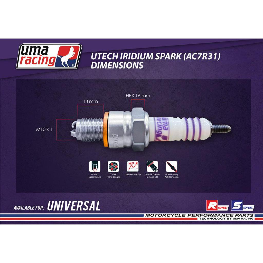 SPARK PLUG Y15ZR LC135 RS150 EX5 ORIGINAL UMA RACING PLUG MOTOR