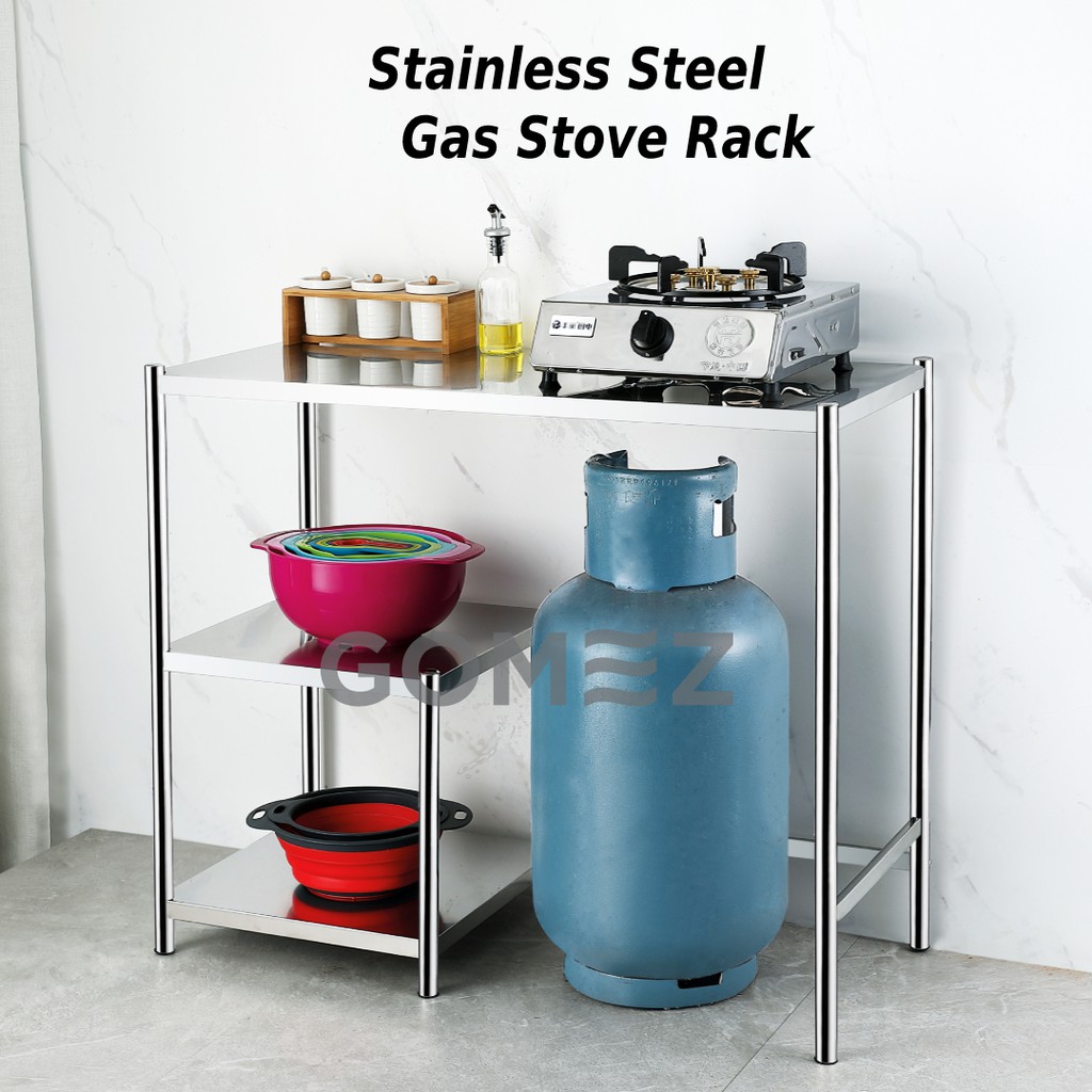 GOMEZ Stainless Steel Kitchen Stove Rack Gas Rack Cooking Table Multipurpose Rak Dapur Rak Masak Rak Gas Shopee Malaysia