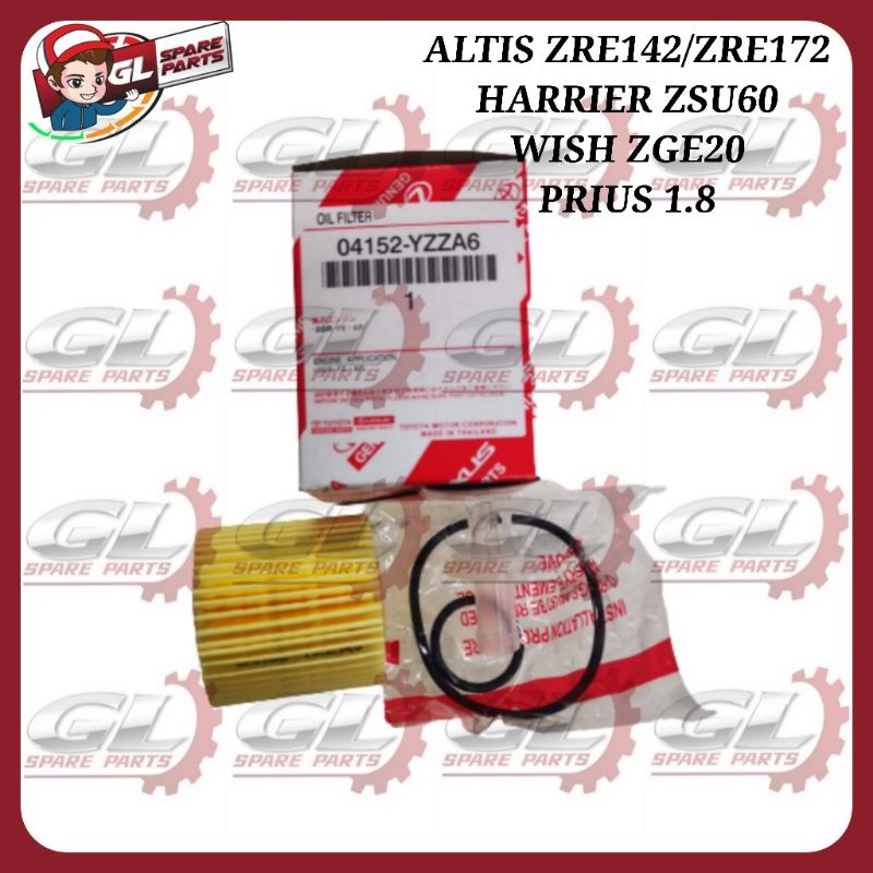 TOYOTA OIL FILTER (04152-YZZA6) WISH ZGE20 / ALTIS (2009) HARRIER ZSU60 ...