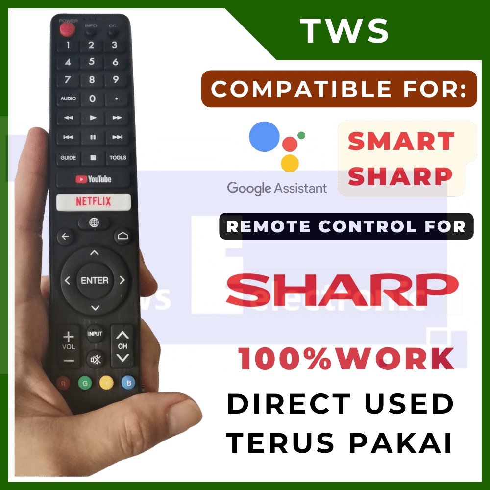 TWS remote control for(Sharp Netflix GB326WJSA smart voice control TV ...