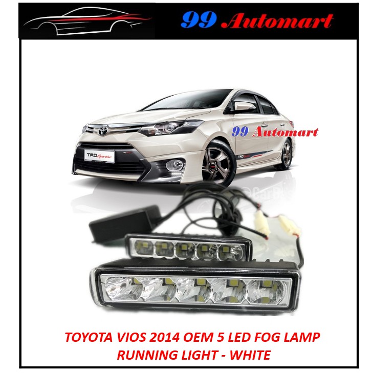 2 PC TOYOTA VIOS HILUX VIGOR OEM 2014 2015 DRL FOG LAMP FOGLAMP 5