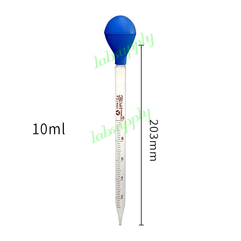 Penitis Kaca 3ml, 5ml, 10ml Glass Dropper Pipette with Scale and Rubber ...