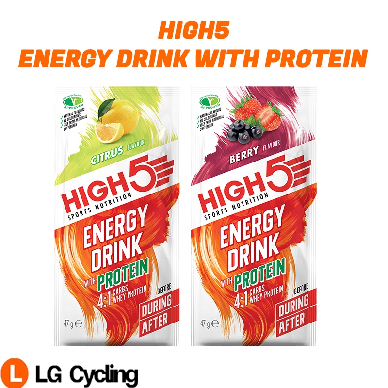 High5 Energy Drink With Protein Sachet 47g Whey Protein And