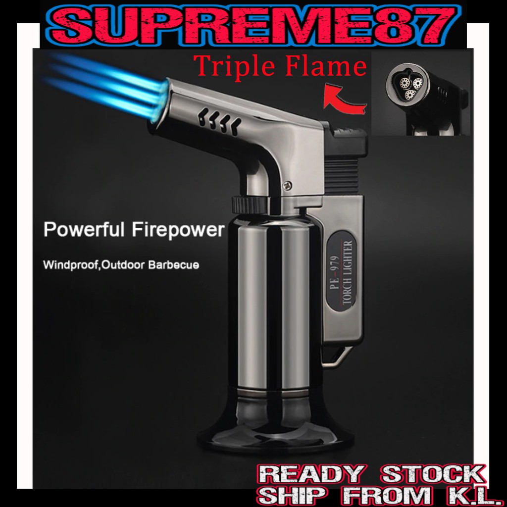 Jet Lighter Touch Windproof lighter Triple Nozzle Jet Torch Lighter Jet