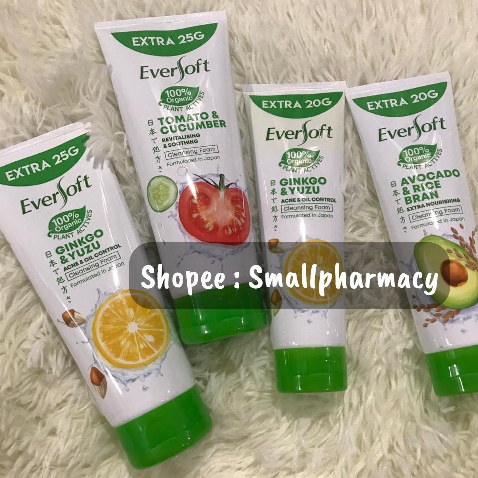 Eversoft Facial Cleansing foam 120g /195g [ gingko &amp; yuzu / tomato ...