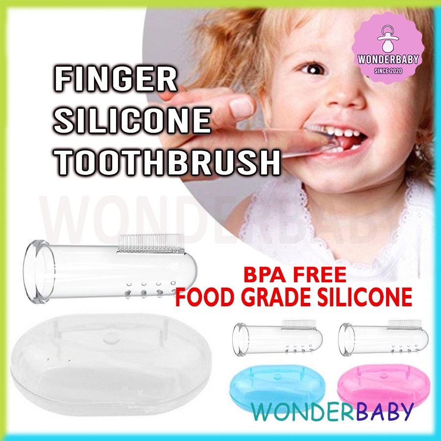 Baby Silicone Finger Toothbrush with Casing Teeth Tooth Toddler Infant