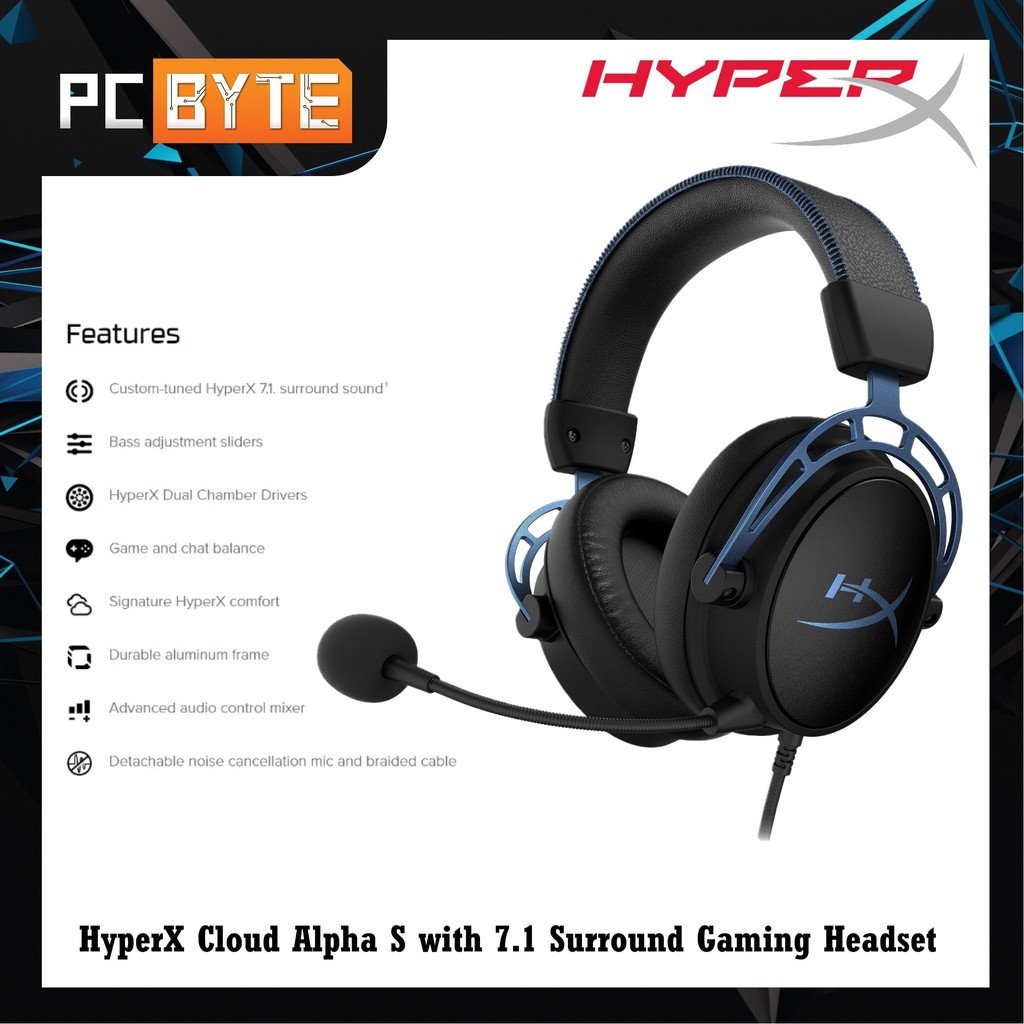 HyperX Cloud Alpha S With 7.1 Surround Gaming Headset