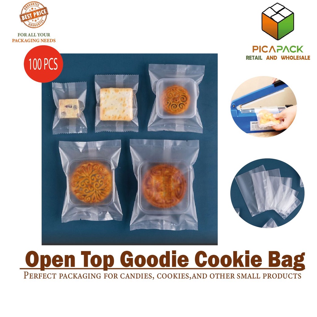 [100pcs] Frosted Matte Open Top Goodie Candy Biscuit Packaging Donut ...