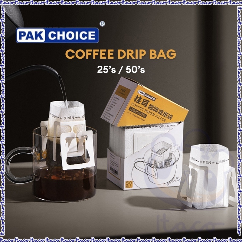 PAKCHOICE Espresso Coffee Filter Drip Bag 50's Double Hanging Ear ...