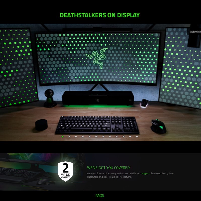 Razer DeathStalker V2 Pro RGB Wireless Gaming Keyboard Low Profile ...