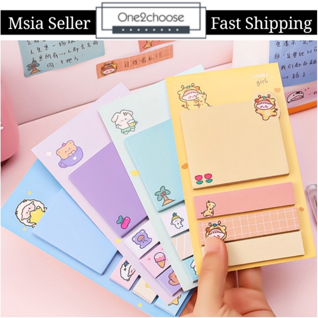[New] 80 Sheets cartoon Memo Pad sticky note Student Memo Pad Office ...