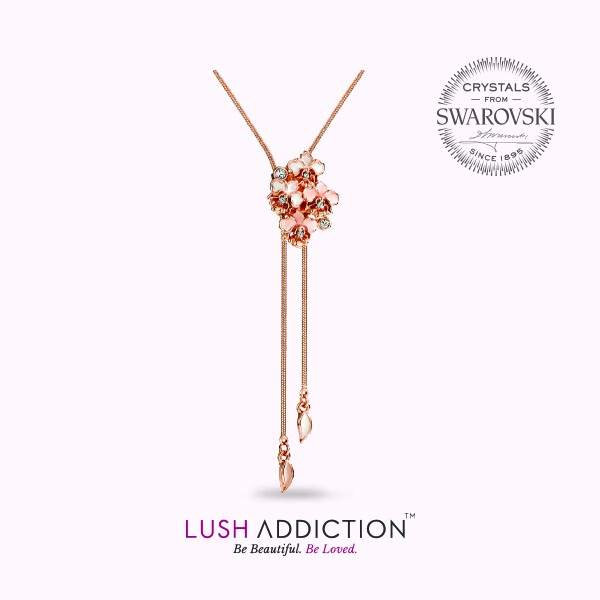 LUSH ADDICTION Mini Orchid Slider Necklace | Crystals from Swarovski ...