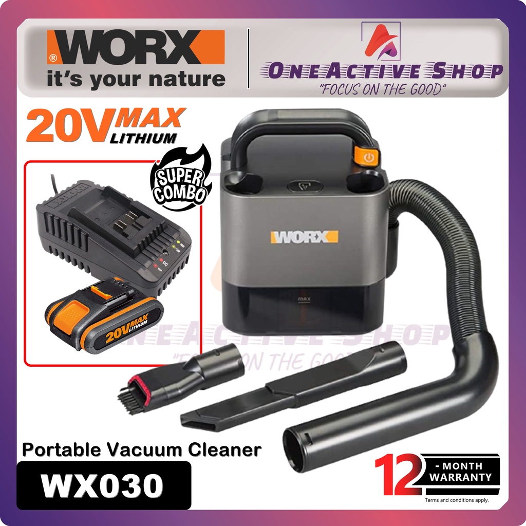 WORX 20V Cordless Portable Vacuum Cleaner WX030 1 Year Warranty