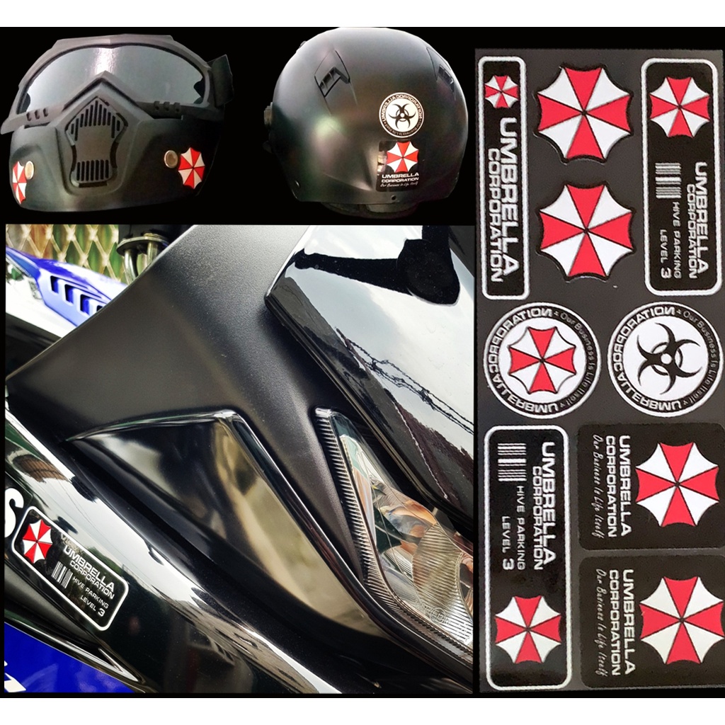 Set Di 3 Adesivi Umbrella Corporation Hive - Adesivi In Vinile Per Auto E Moto, 10x4 Cm, JDM, Resident Evil