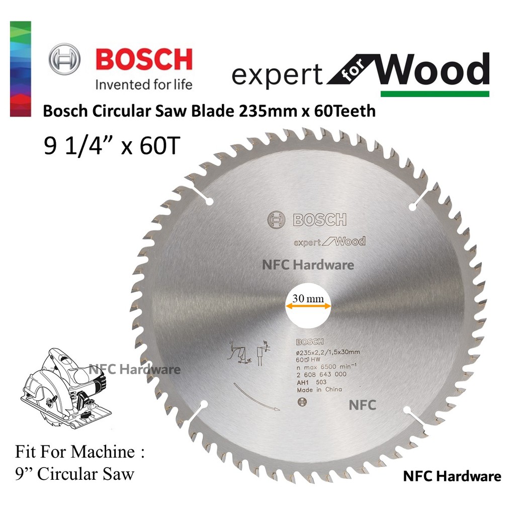 BOSCH Circular Saw Blade 9-1/4 x 60T Expert for Wood (1 PC)