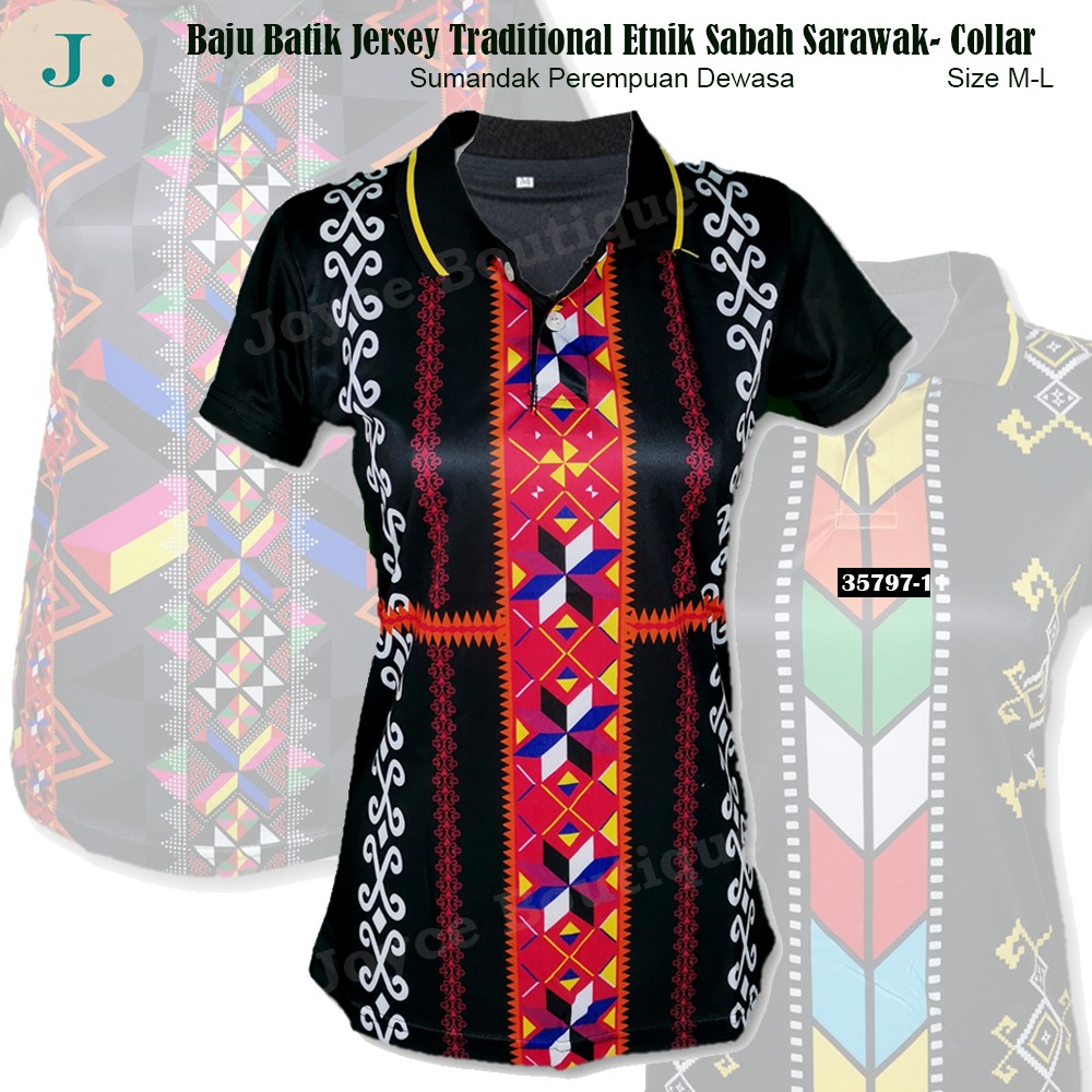 (Small Cutting) Ready Stock!! Baju Batik Jersey Traditional Etnik Sabah ...