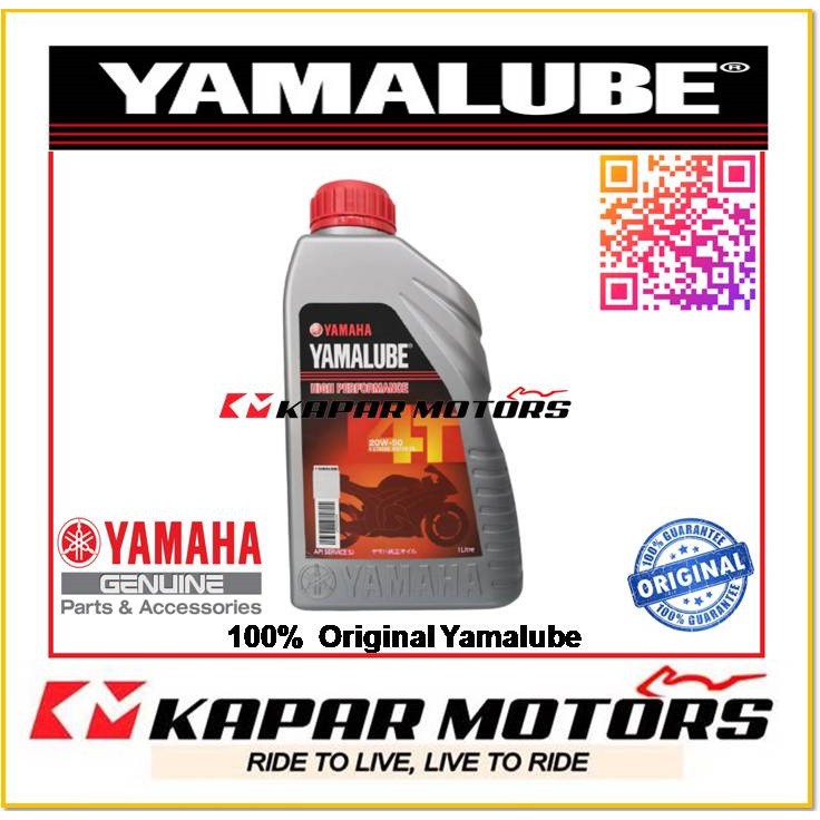 YAMAHA YAMALUBE 20W50 4T High Performance MOTOR OIL 1L LITERS MINYAK