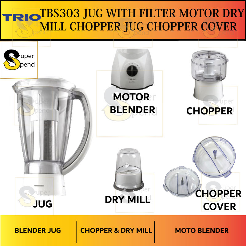 Trio TBS-303 Motor only Jug Dry Mill Chopper Jug Chopper Cover (TBS303 ...