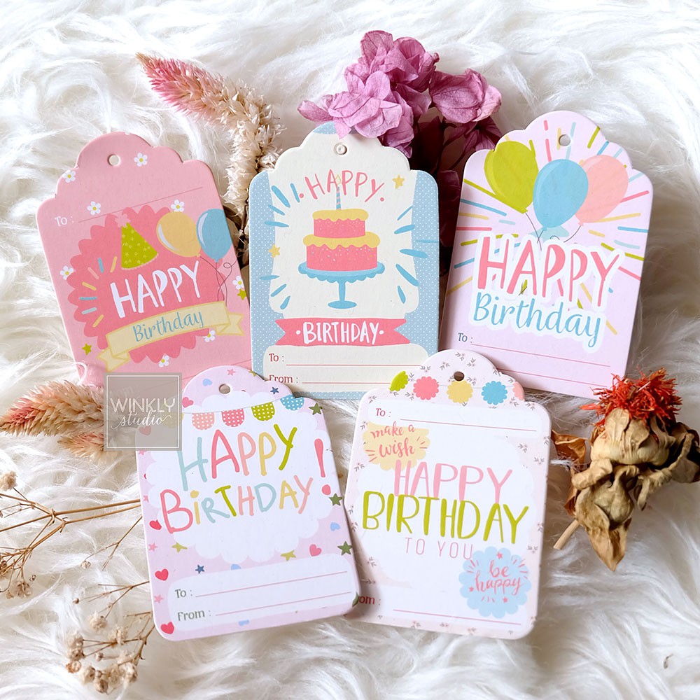 Hang Tag Birthday HBD Hangtag Happy Birthday Mini Birthday Card - TART ...
