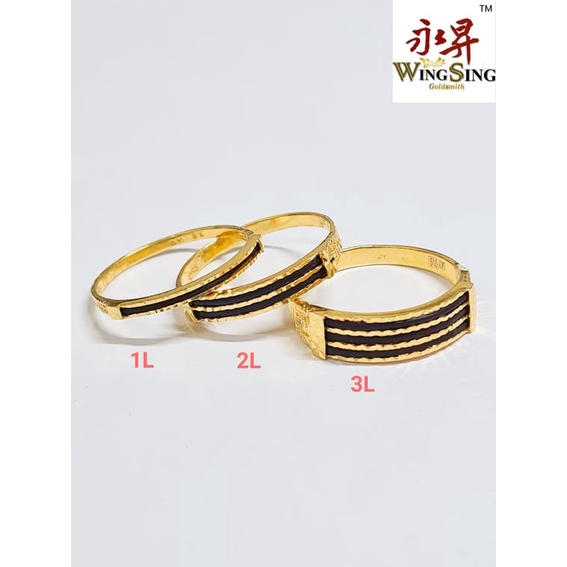Wing Sing Cincin Rambut Gajah Yanai Mudi Emas 916 916 Gold Elephant Hair Tail Ring Shopee Malaysia