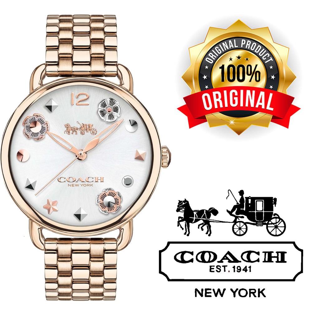 Coach Women s Delancey Charm Dial Rose Gold Watch 14502811 Shopee Malaysia