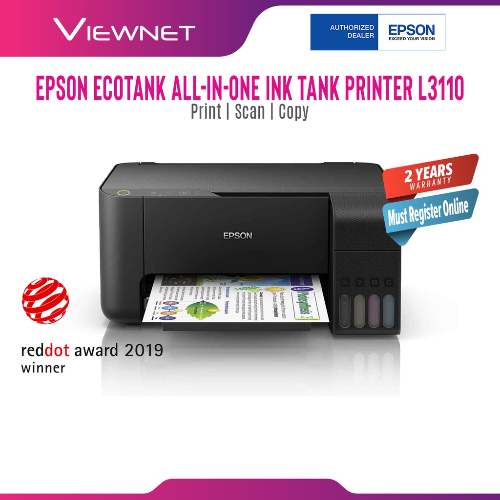 Epson Ecotank L3110 L3210 L3116 All In One Ink Tank Printer Printscancopy Shopee Malaysia 0695