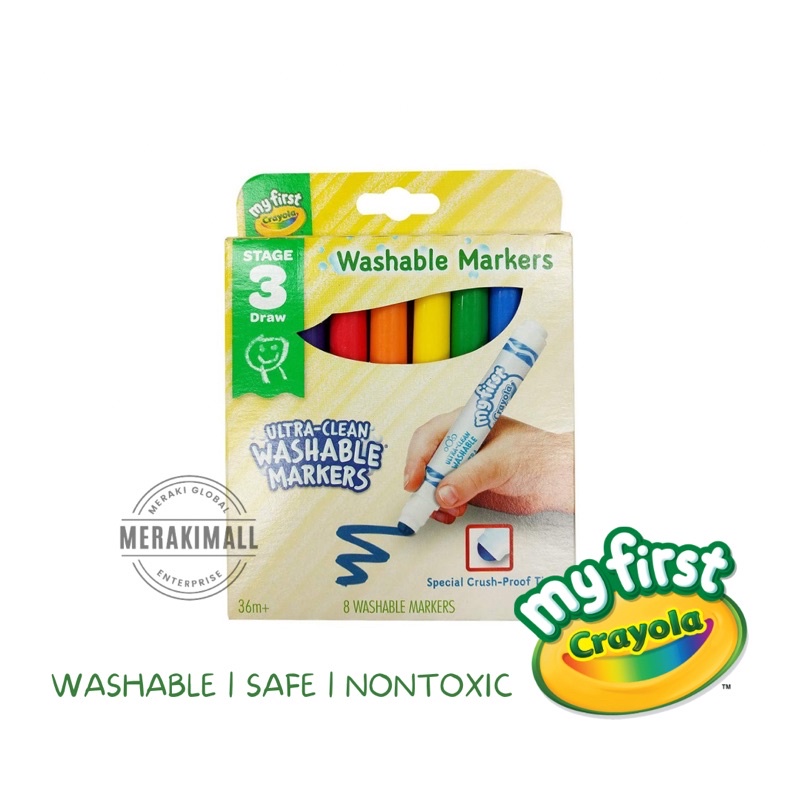 Crayola My First Ultra Clean Washable NonToxic Markers Stage 3 Draw