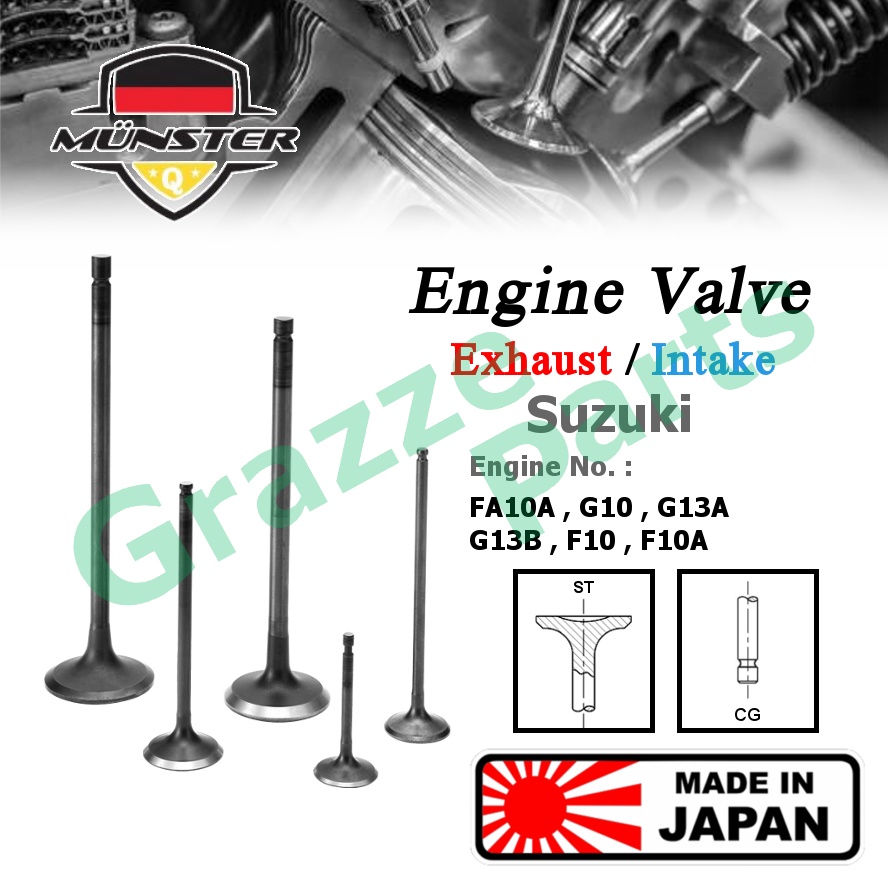 (4pc) Münster Engine Valve Exhaust (30.0mm) / Intake Inlet (36.0mm) for ...